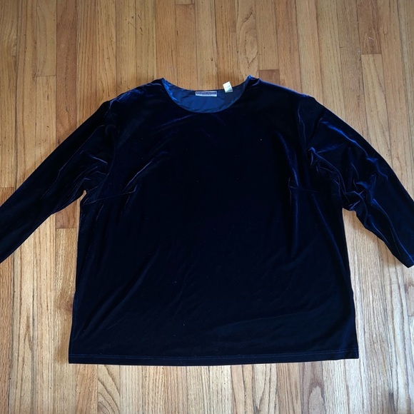 Velour like plus size vintage Amanda smith top - Picture 2 of 7